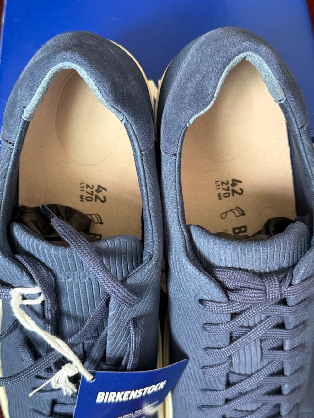 NWT Birkenstock bend low Corduroy Indigo  Sneakers with White Sole Men’s L11 M9 - Picture 6 of 6